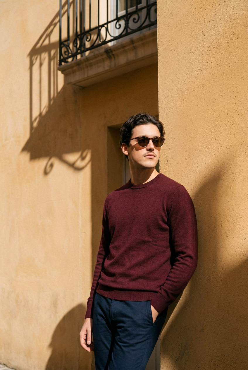 Man wearing lavunett Caramel sunglasses