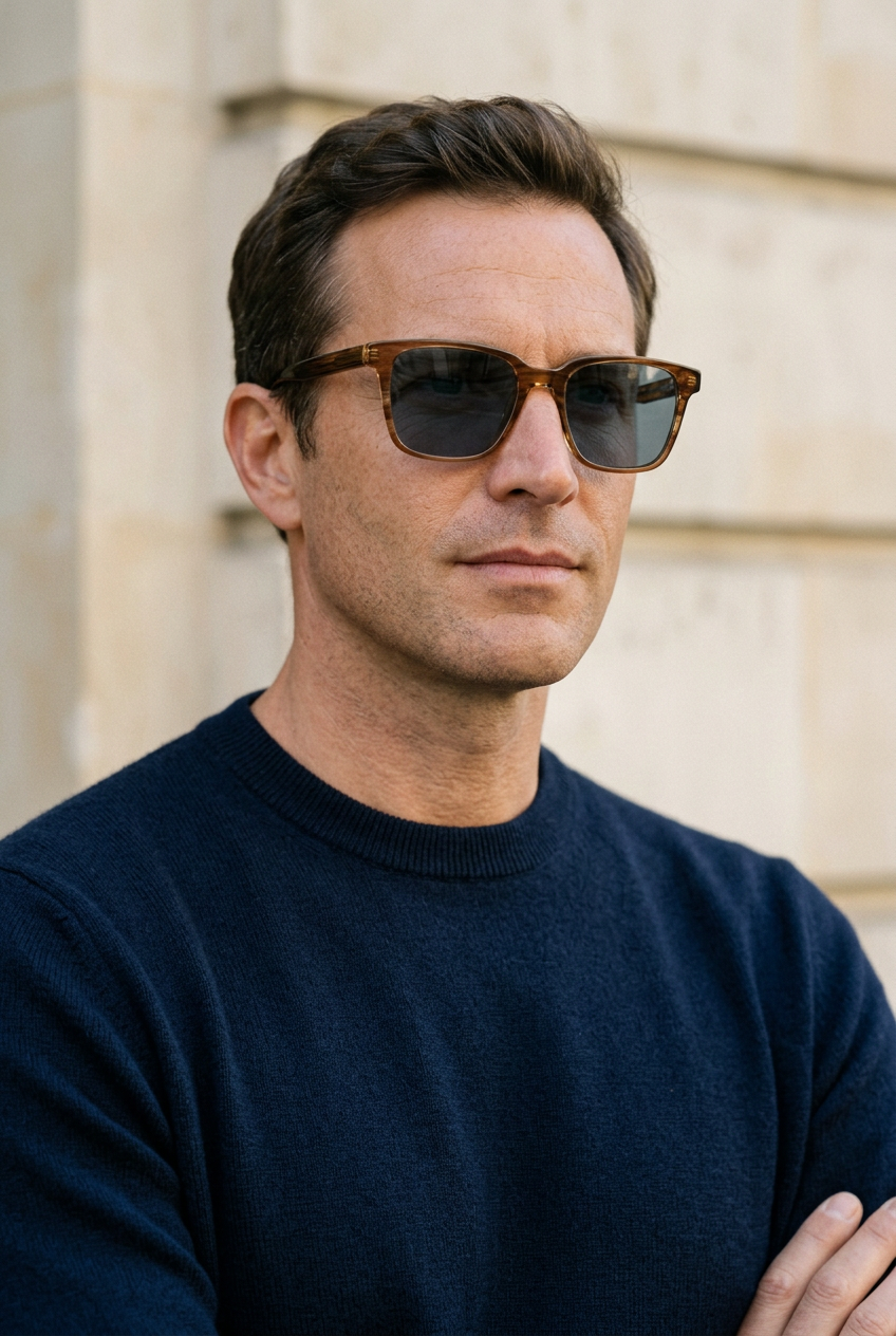 Man wearing lavunett Denis sunglasses