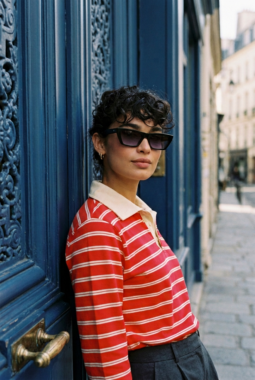 Woman wearing lavunett Dolce sunglasses with gradient lenses