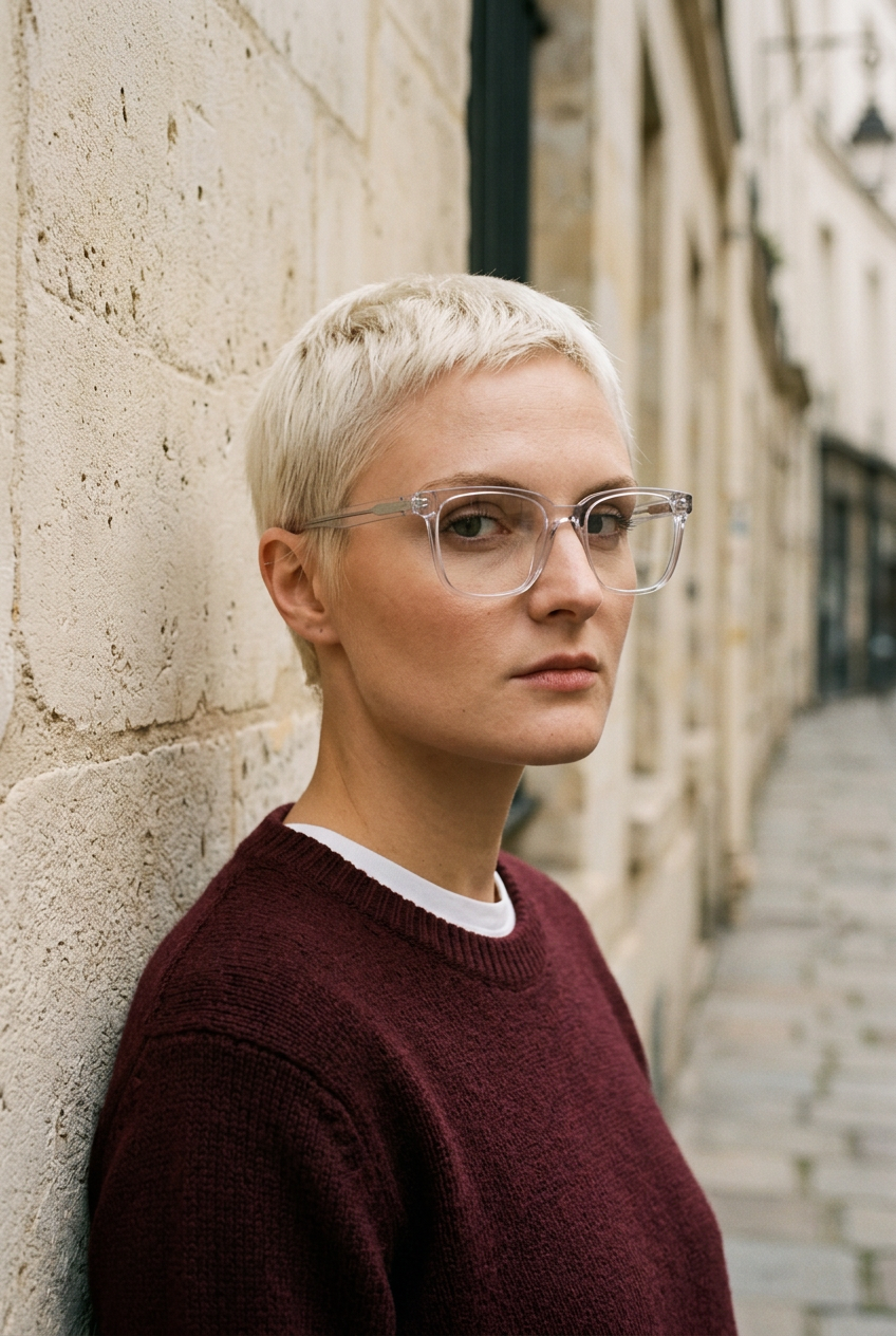 Woman wearing lavunett Hoover blue light glasses