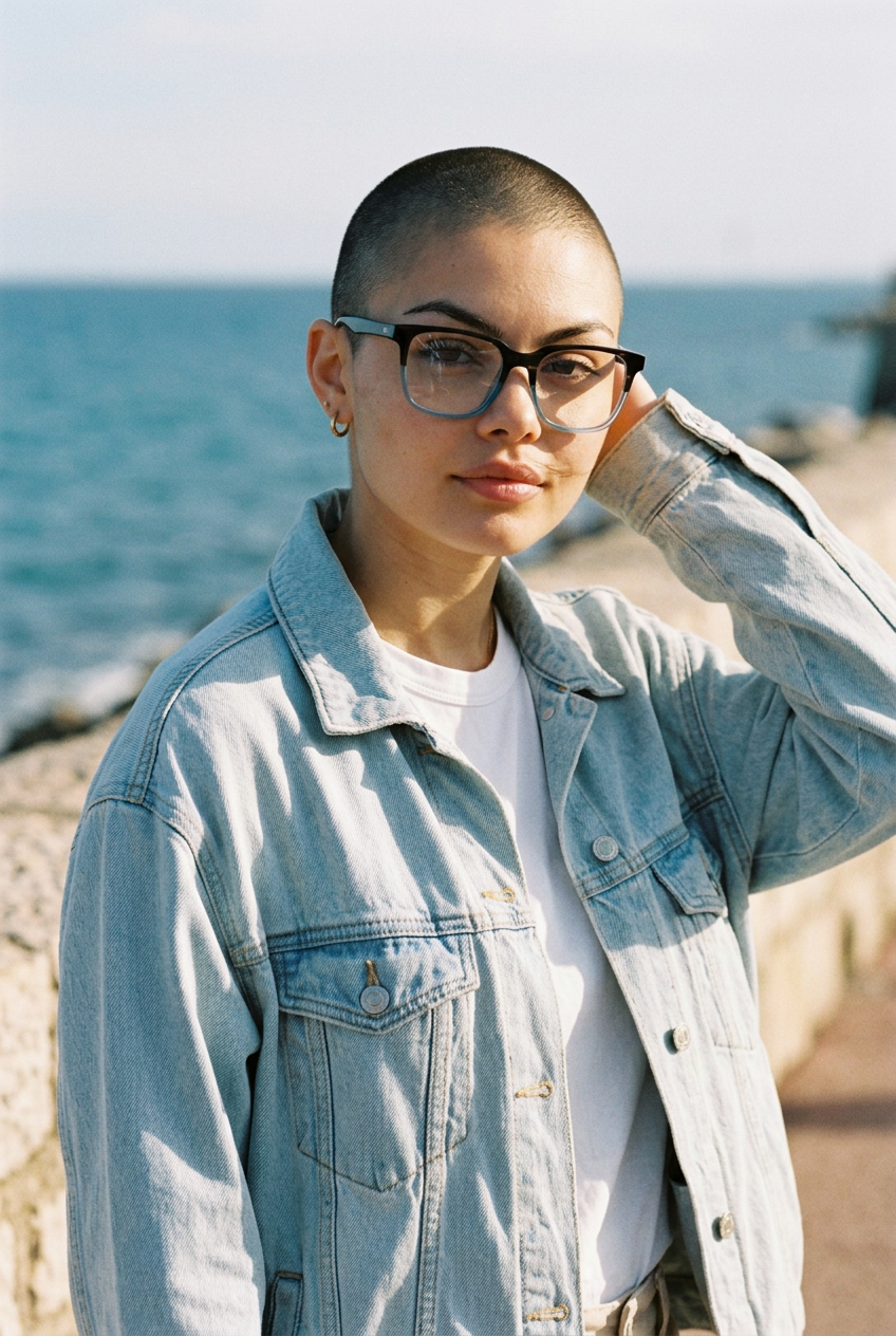 Woman wearing lavunett Magellan blue light glasses