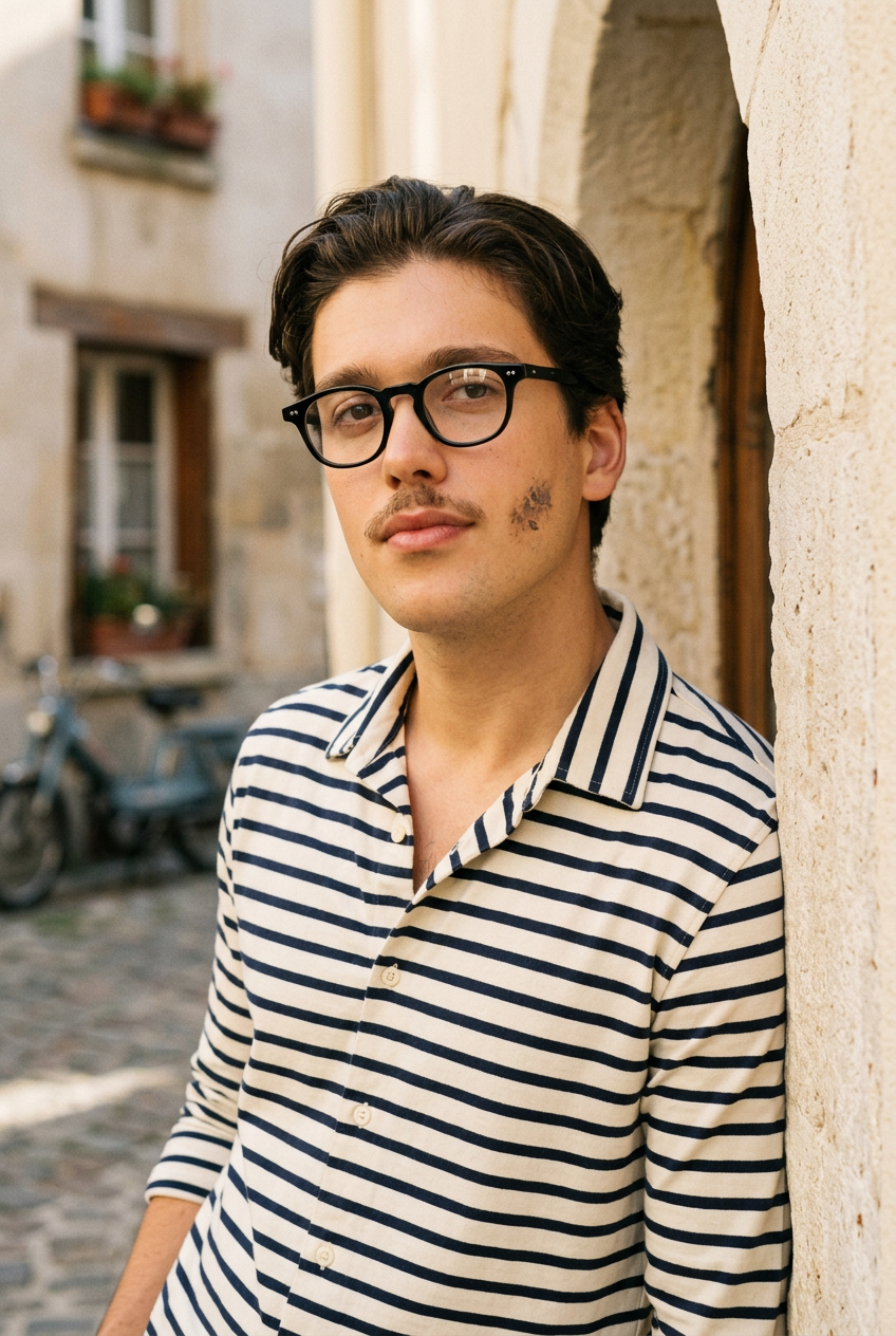 Man wearing lavunett Sheeran blue light glasses