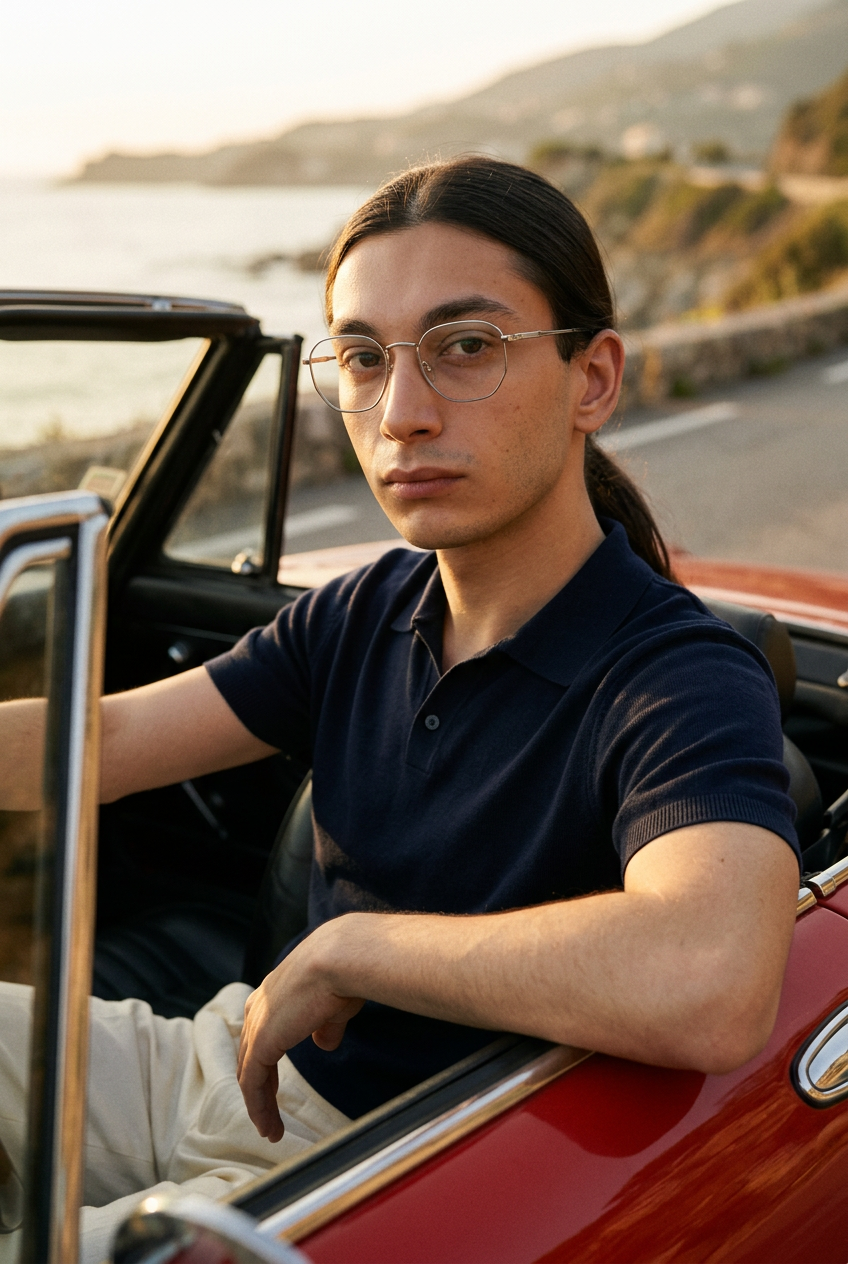 Man wearing lavunett Hexa glasses