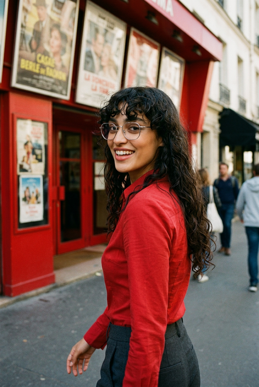 Woman wearing lavunett Hexa glasses