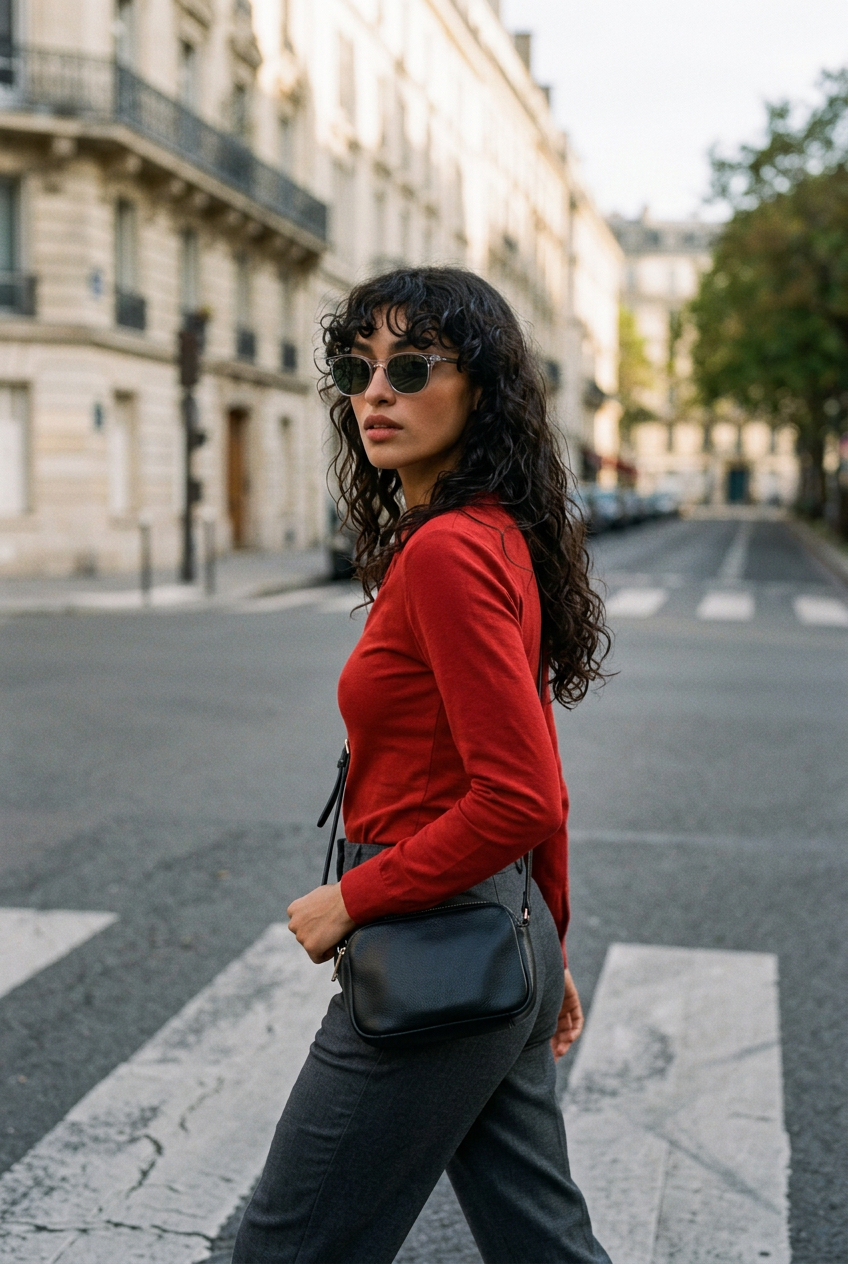 Woman wearing lavunett Bartholdi sunglasses
