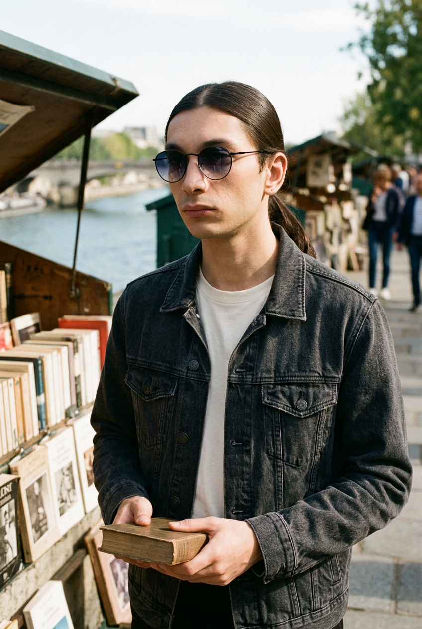 Man wearing lavunett Benji Black sunglasses