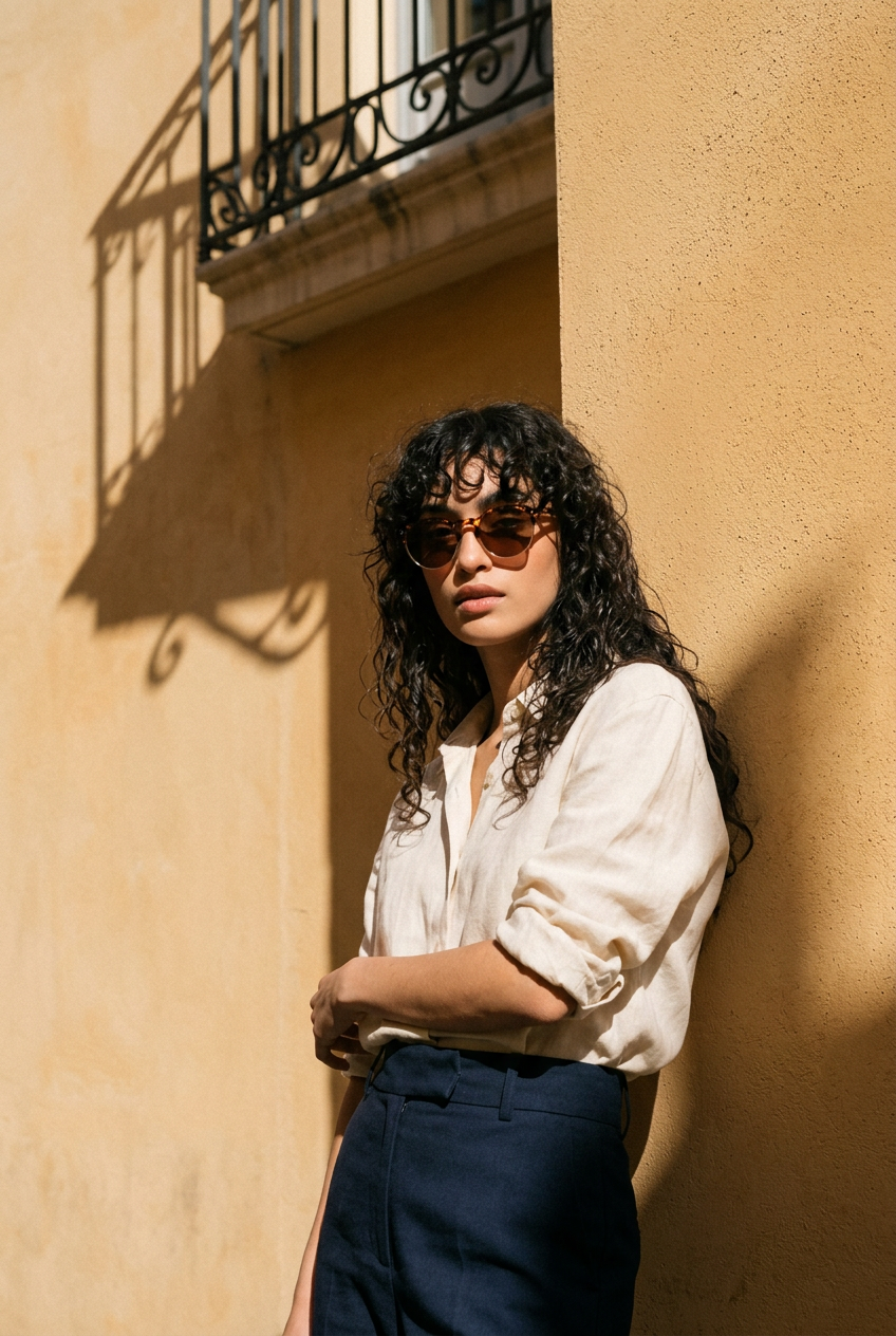 Woman wearing lavunett Caramel sunglasses