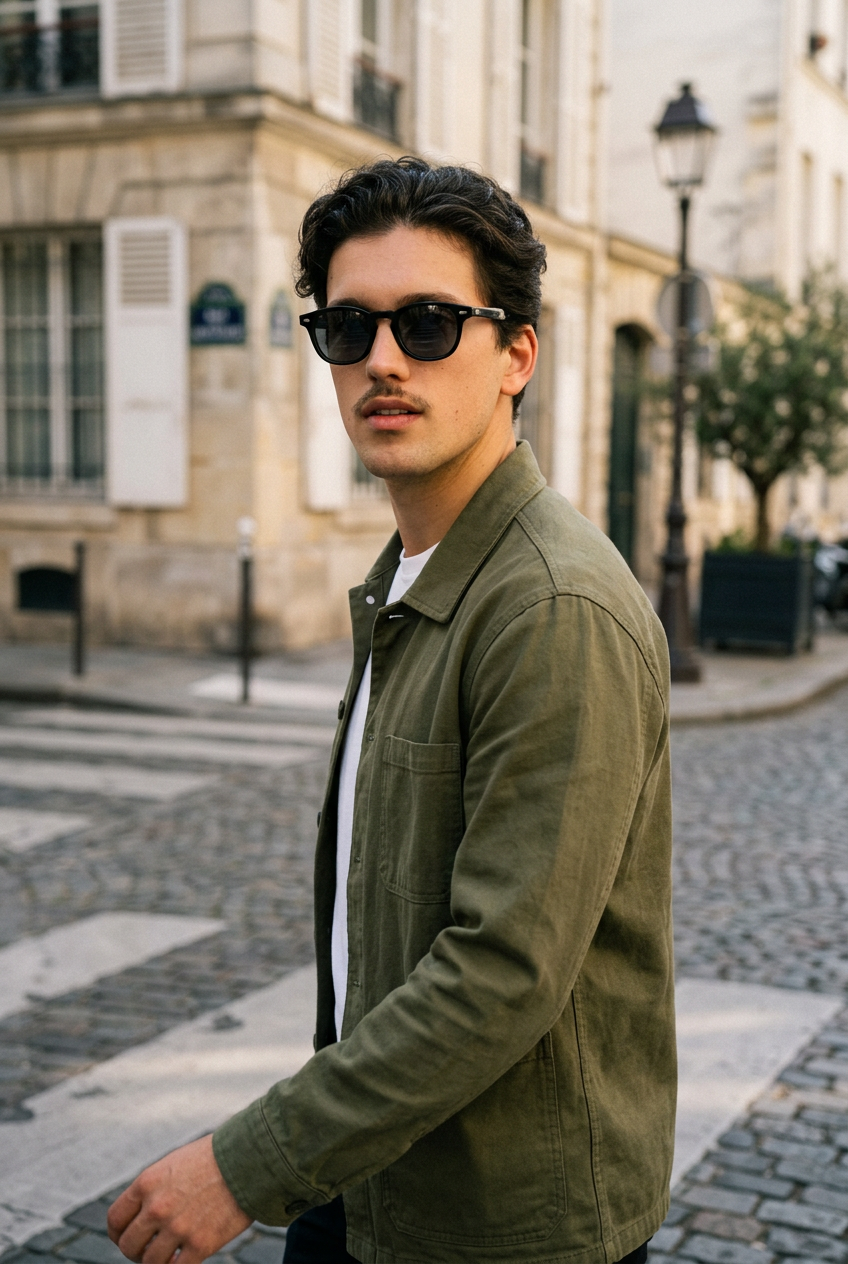 Man wearing lavunett Charlie sunglasses