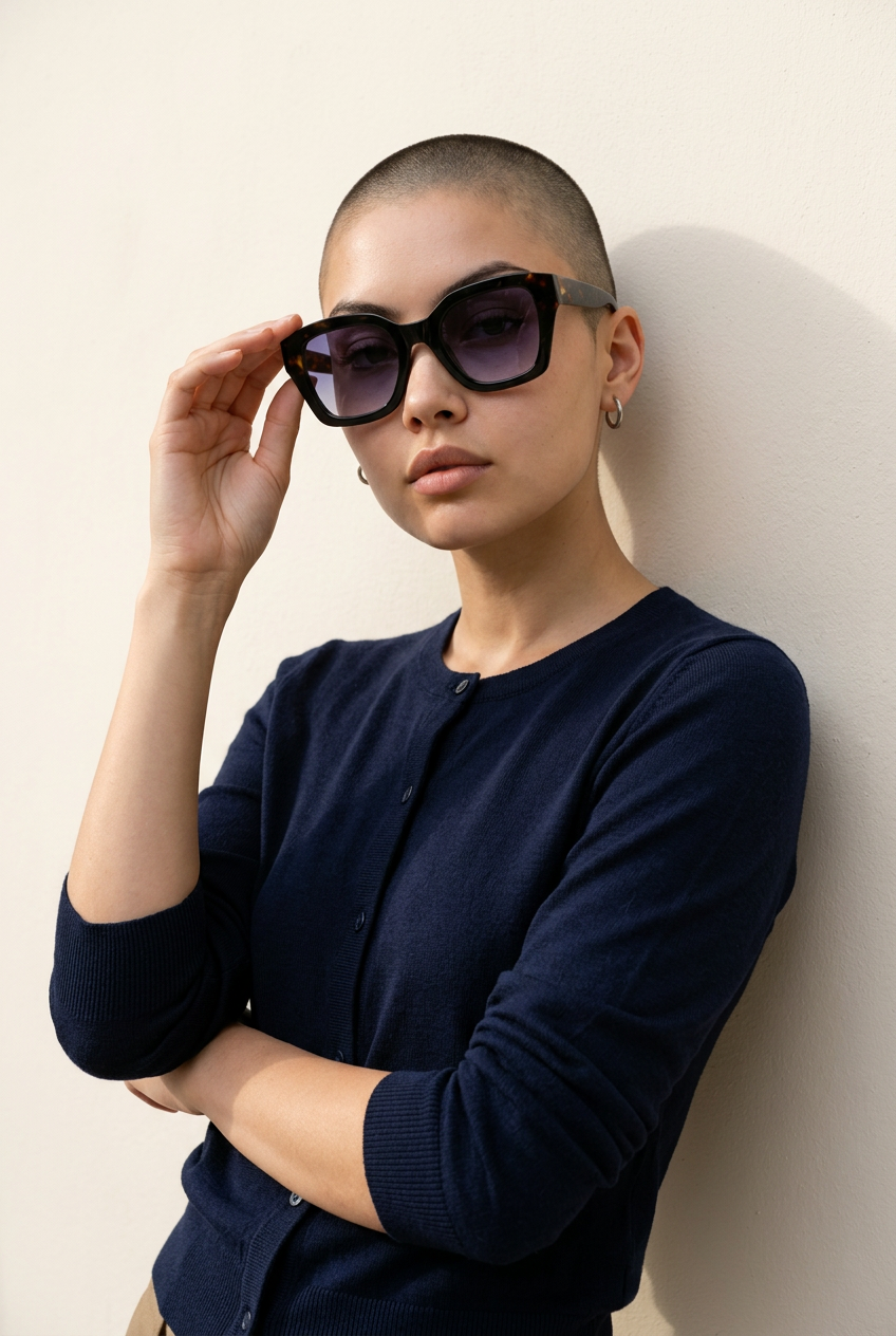 Woman wearing lavunett Edith sunglasses