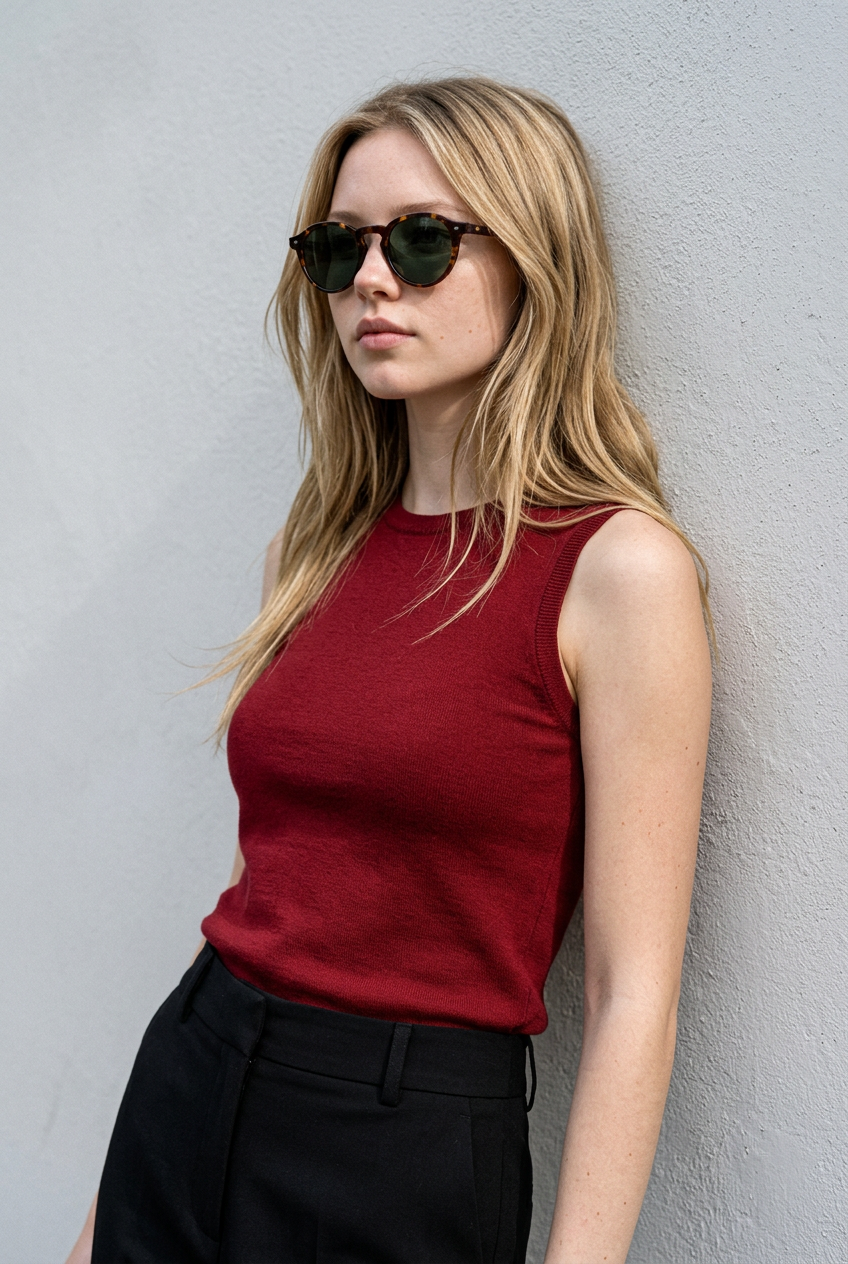 Woman wearing lavunett Shelby sunglasses
