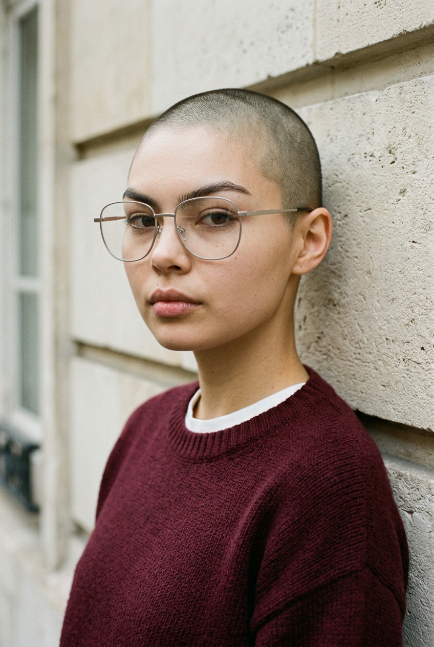 Model wearing lavunett Pacho glasses